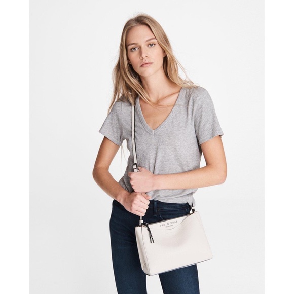 Rag & Bone Passenger Leather Crossbody Bag White - Picture 9 of 9